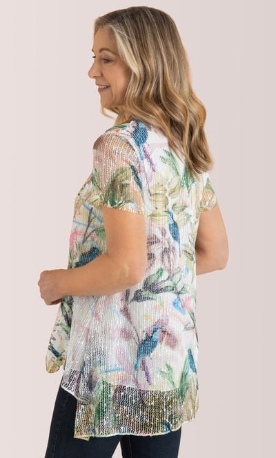 Anna Rose Printed Lace Layered Top