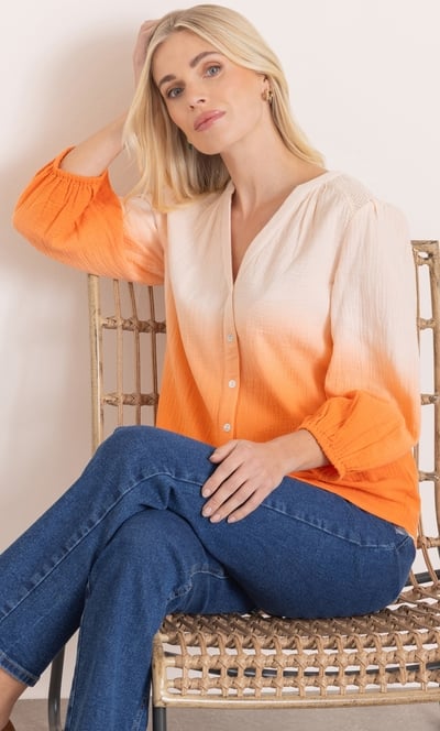 Dip Dye Cotton Blouse