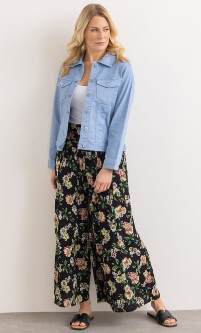 Floral Print Wide Leg Trousers