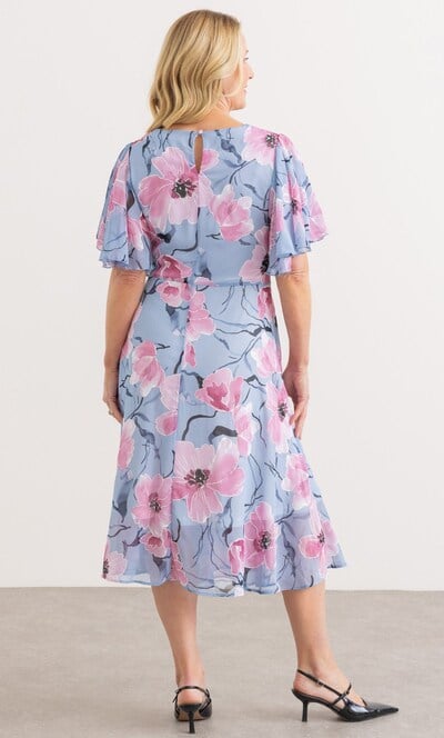 Anna Rose Floral Print Wrap Midi Dress