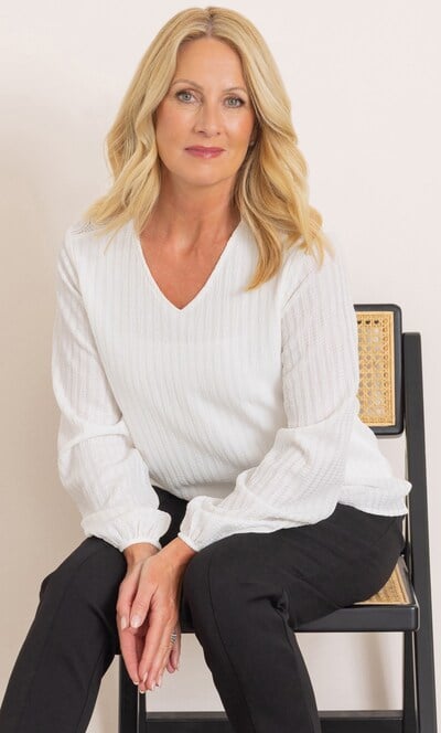 Anna Rose Textured Long Sleeve Top