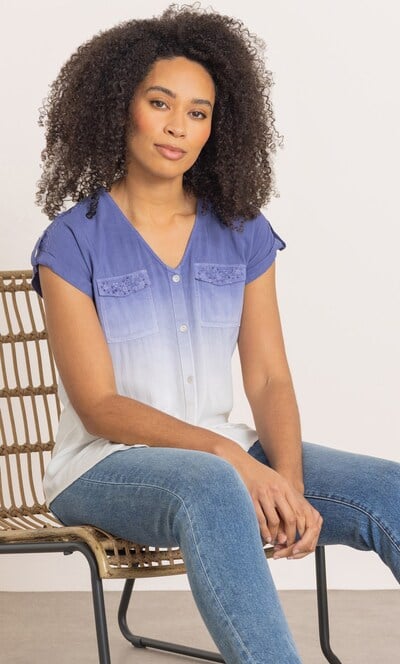 Dip Dye Embellished Top
