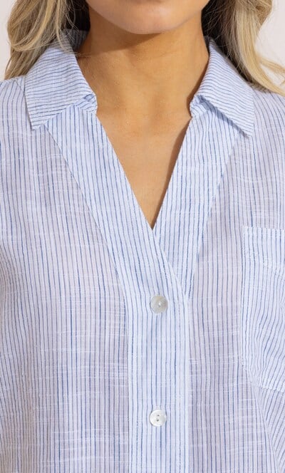 Striped Cotton Short Sleeve Top