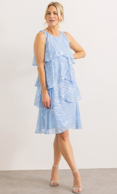 Sleeveless Printed Layered Dress