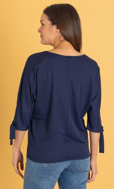 Tie Cuff Stretch Top