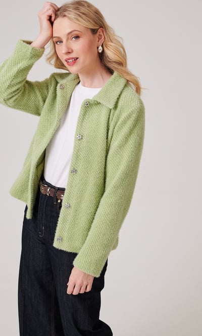 Collared Knit Jacket