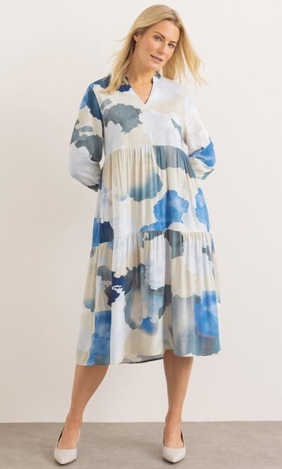 Watercolour Printed Lightweight Relaxed Fit Dress