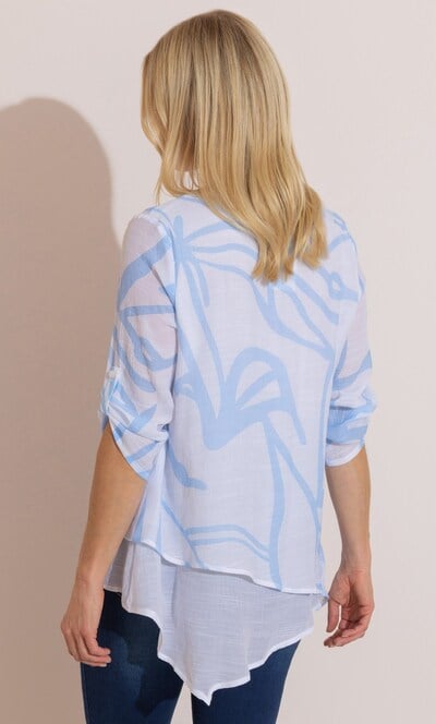 Anna Rose Printed Layered Hem Top