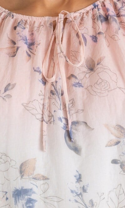 Shimmer Floral Print Ombre Top
