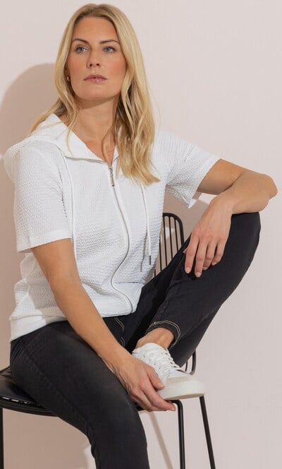 Anna Rose Short Sleeve Zip Up Hoodie