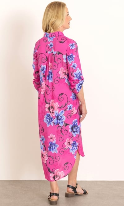 Anna Rose Floral Print Shirt Dress