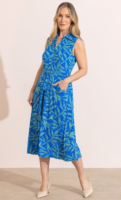 Anna Rose Printed Midi Shirt Dress