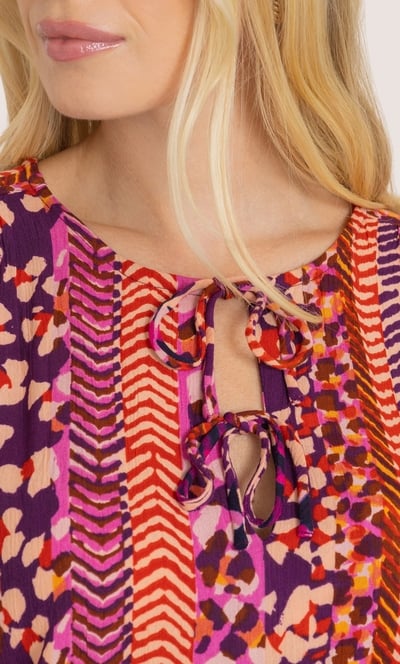 Abstract Printed Long Sleeve Top
