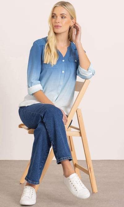 Embroidered Dip Dye Shirt