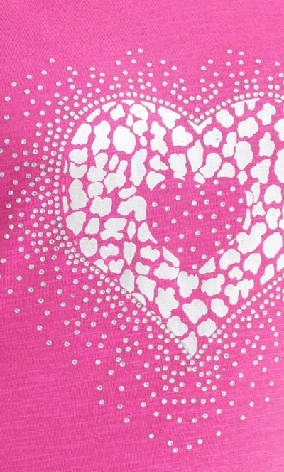 Anna Rose Embellished Heart Print Top