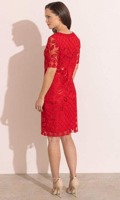 Cornelli Sequin Mesh Shift Dress