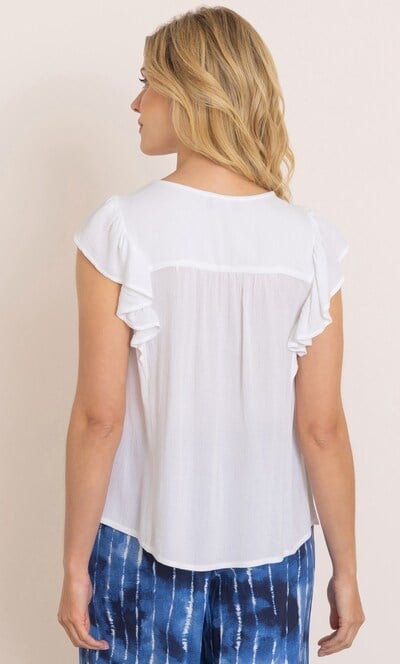 Short Sleeve Lace Trim Blouse