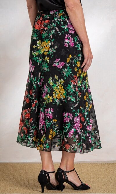 Anna Rose Floral Print Bias Cut Midi Skirt