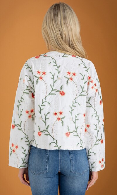 Floral Embroidered Quilted Jacket
