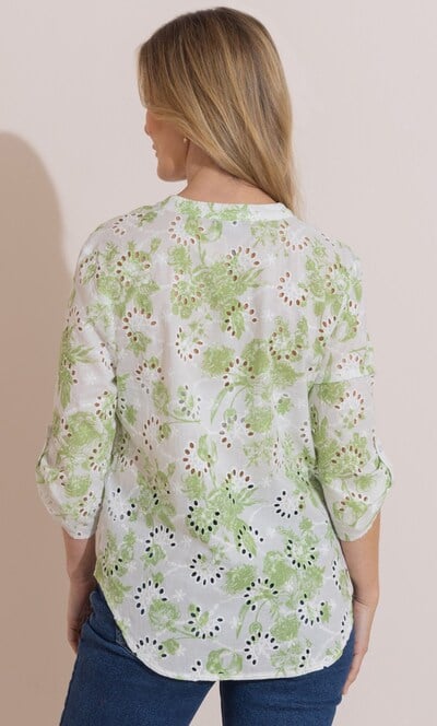 Floral Eyelet Cotton Blouse