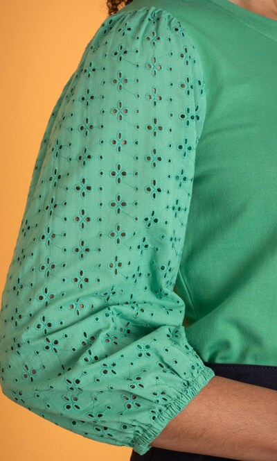 Broderie Anglaise Blouson Sleeve Top