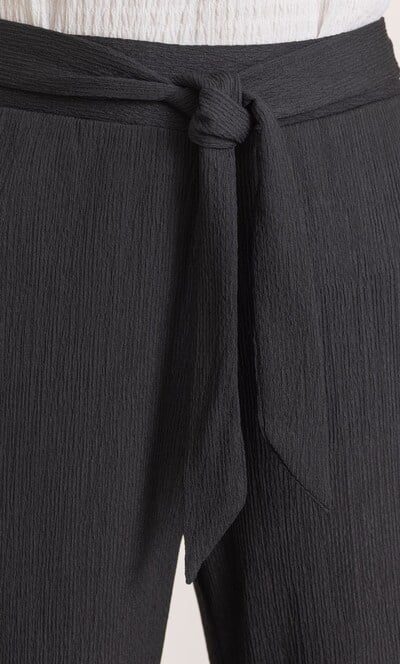 Textured Wide Leg Cropped Jersey Trousers
