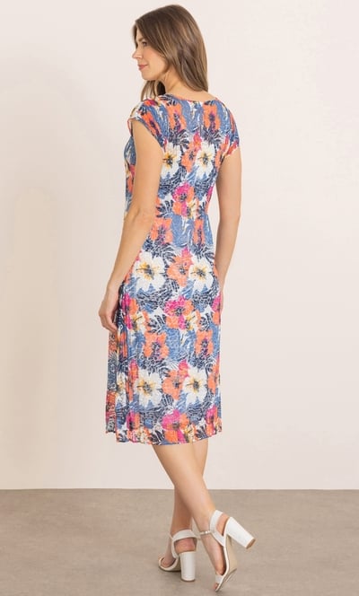 Bouquet Printed Pleated Dress
