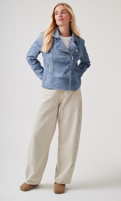 Soft Touch Zip Biker Jacket