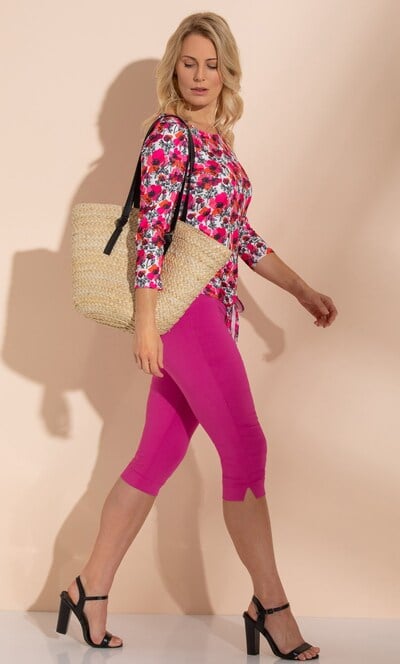 Embellished Pull On Stretch Cropped Trousers