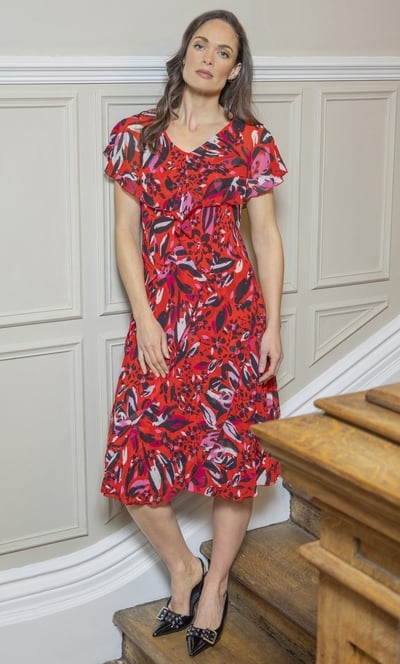 Floral Print Layered Dress