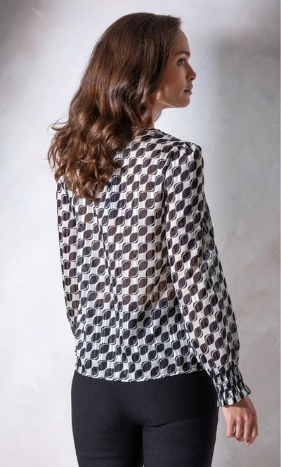 Printed Chiffon Long Sleeve Top