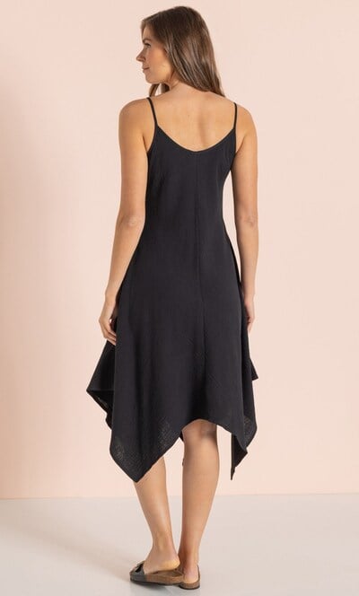 Dip Hem Cotton Strappy Dress