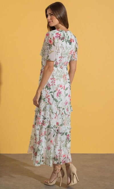 Garden Print Frilled Maxi Dress