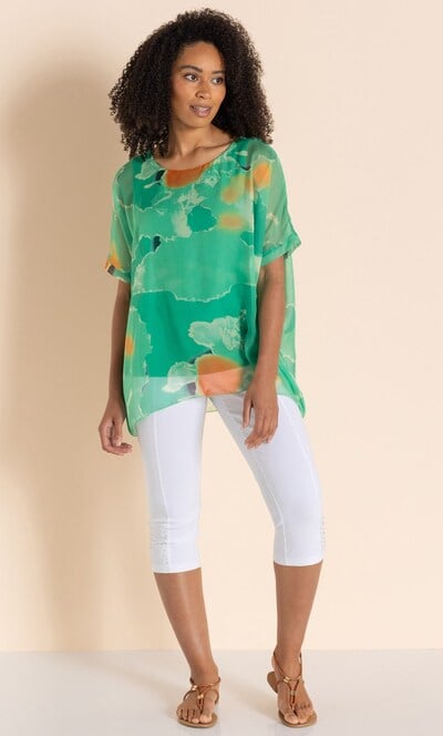 Printed Kimono Top
