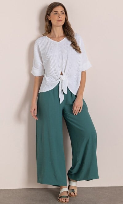 Textured Tie Hem Top