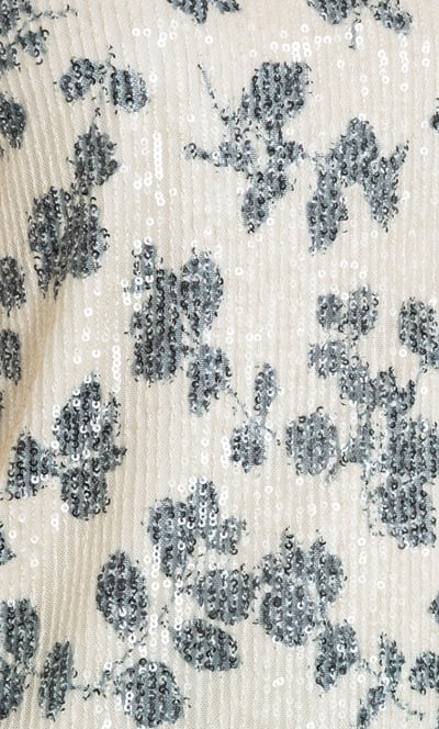 Sleeveless Printed Sequin Mesh Top