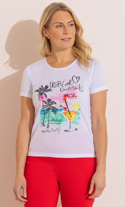 Anna Rose Tropical Cocktail Graphic T-Shirt