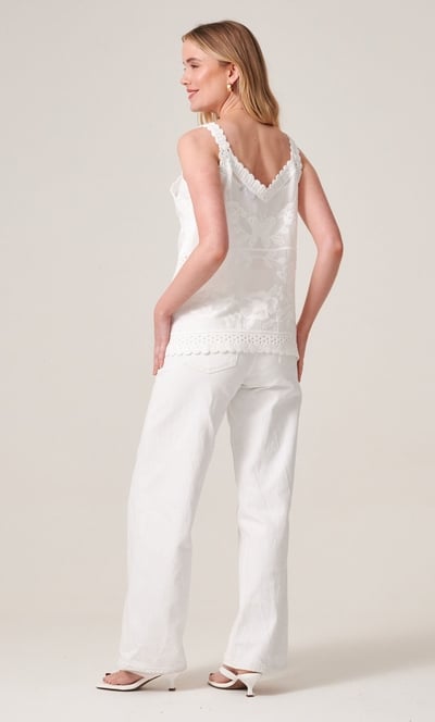 Embroidered And Crochet Trim Top