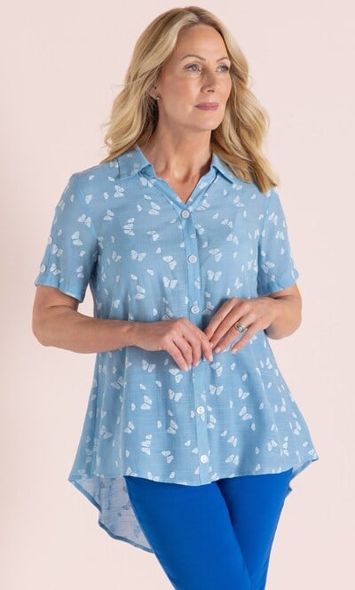 Anna Rose Butterfly Print Blouse