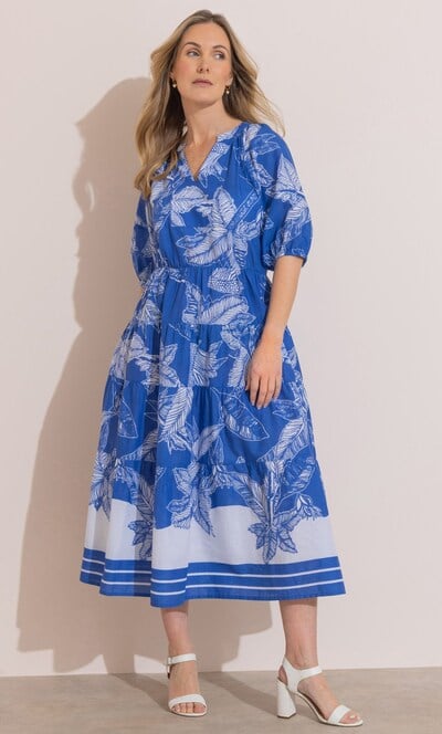 Botanical Print Midaxi Dress