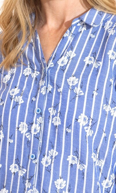 Anna Rose Floral And Stripe Blouse