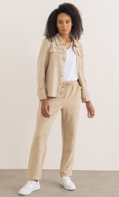Suedette Pull On Tapered Leg Trousers