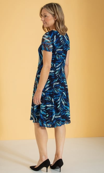 Anna Rose Printed Lace Effect Jersey Dress