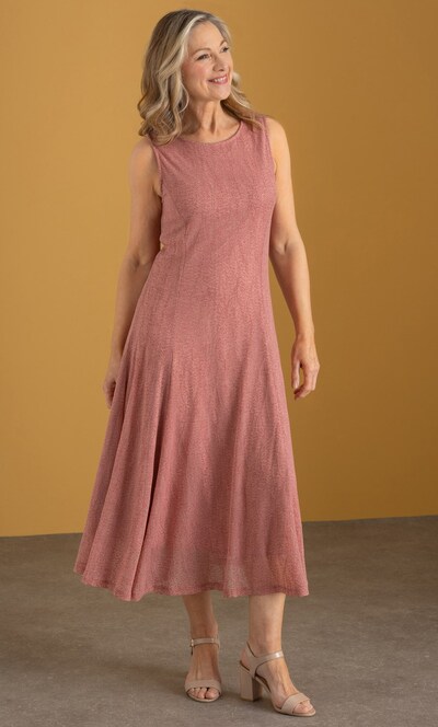 Anna Rose Sleeveless Mesh Midi Dress