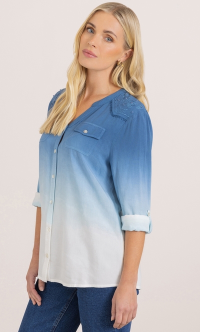 Embroidered Dip Dye Shirt