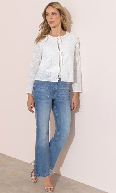 Embroidered Cotton Tie Cover Up