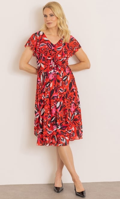 Floral Print Layered Dress