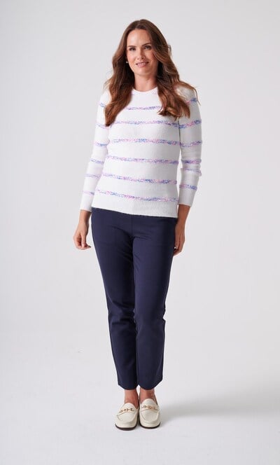 Anna Rose Textured Stripe Knitted Top