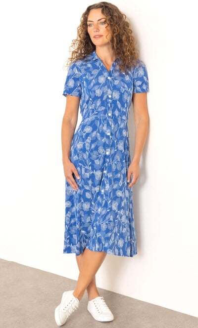 Anna Rose Textured Printed Jersey Shirt Dress