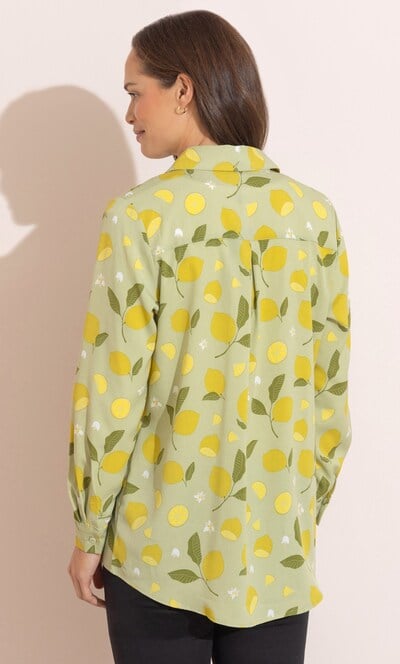Lemon Print Long Sleeve Shirt